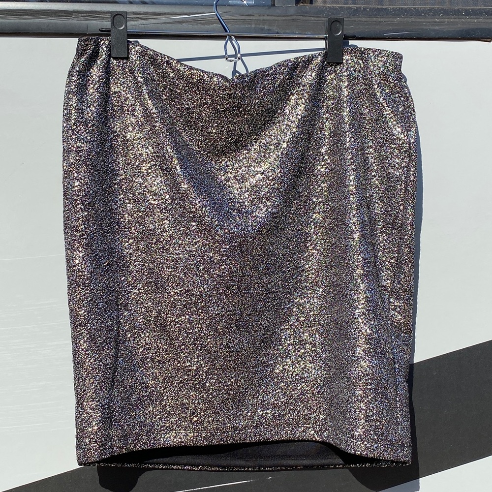 Silver glitter mini skirt Torrid Size 1